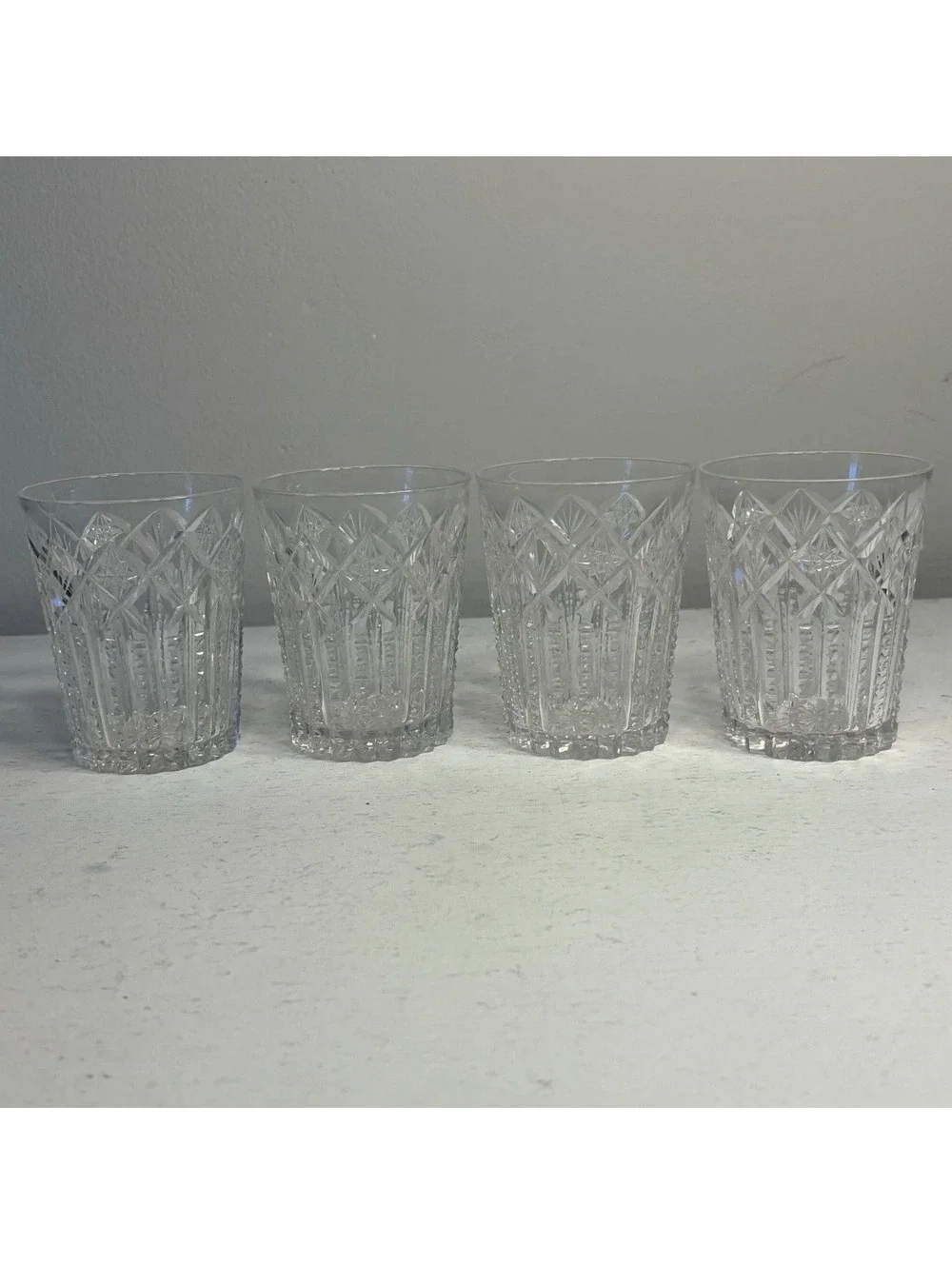 Antique Signed Libbey American Brilliant Cut Glass Pitcher & 4Tumblers